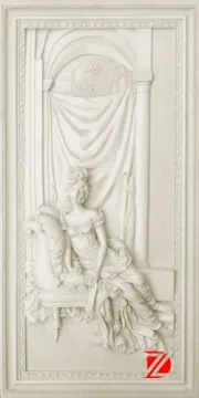 Interior nude lady wall relief