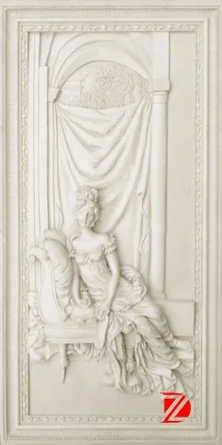 Interior nude lady wall relief