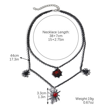 Kalung Choker Spider Black Spider yang berlapis-lapis untuk wanita dan perempuan