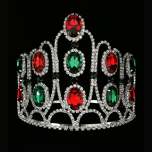 Christmas Color Rhinestone Tiara King Pageant Crown