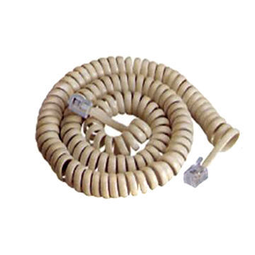 Extension cord for telephone, male to male, coil cord