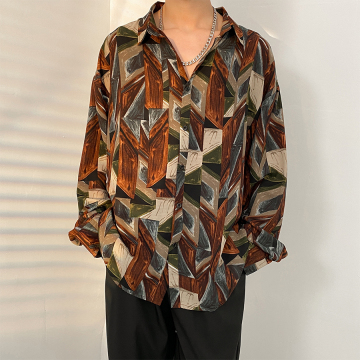 Vintage Trend Long-Sleeved Floral Hawaiian Shirt for Men and Youth