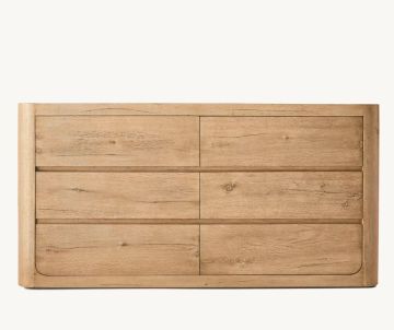 Oslo 6 Drawer Storage Dresser - Modern Luxury Rustic Minimalist Solid Oak Wood Furniture