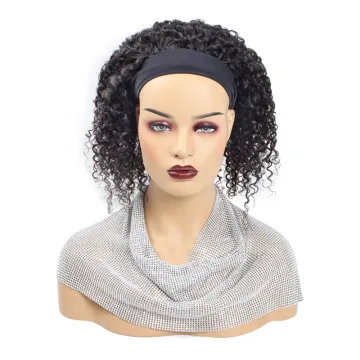 Wholesale Jerry Curly Headband Wig Brazilian Hair Non Lace For Black Women Human Hair Wig