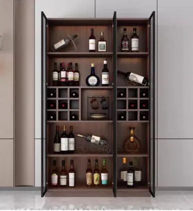 Living room glass door wine cabinet