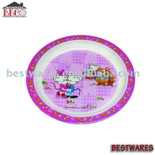 2014 hot sale happy mouse melamine children plate