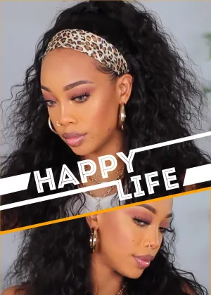 Aishili headband wig top quality black wig headband water wave headband wigs for black women