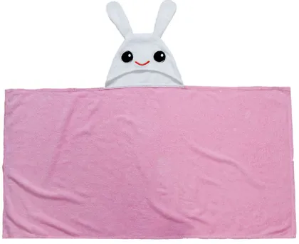 Cute Children's Beach Towels Pink Bunny