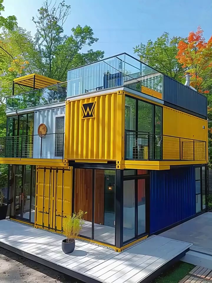 Eco-Friendly Folding House Built from Reused Steel Containers