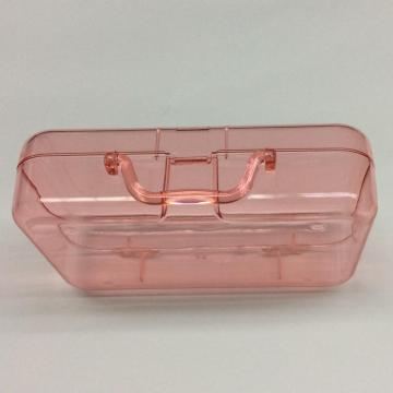 Caixa de armazenamento de cosméticos transparente portátil de plástico