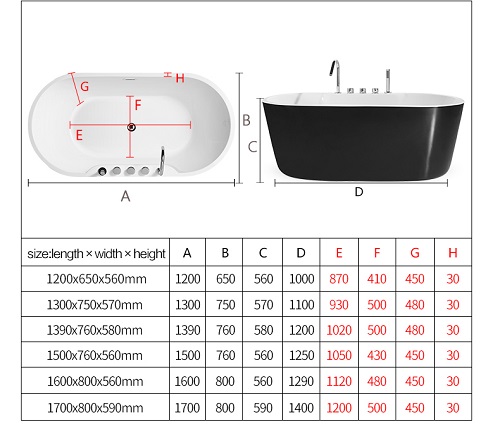 Wholesale Simple design cultured acrylic freestanding bathtub, home bathtub,tub spa