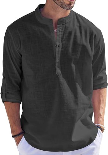 Camiseta de hombres de alta calidad Camisa casual Camisa negra