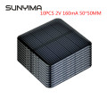 SUNYIMA 10PCS 2V 160mA 50*50MM Solar Panels DIY For Battery Cell Phone Chargers Monocrystalline Silicon Module For Camping