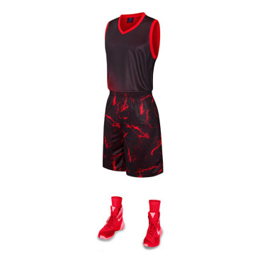 Sublimation basketball jersey V-neck uniform