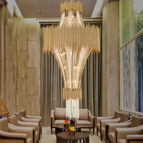 Large Court Retro Style Hotel Lobby Luxury Chandelier