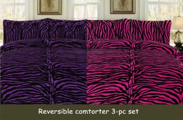 Super Soft Flannel Plush/Sherpa Revisible Comforter 3-PC Set