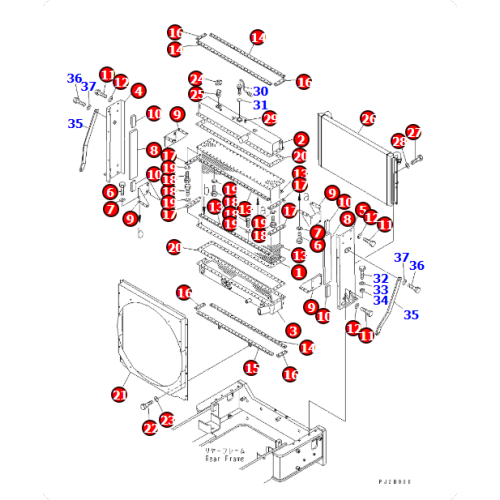 RADIATOR ASS'Y 425-03-21900/4250321900 is applicable to loader WA500-3