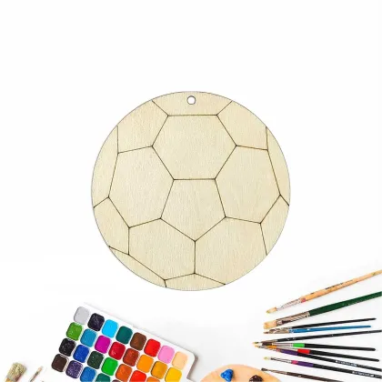 Creaides Art Deco Wooden Soccer Cutouts for DIY Crafts and Decor