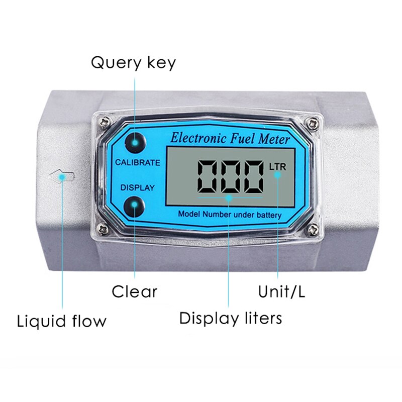 Turbine Water Flowmeter with Digital LCD Display Digital Meter Car Gasoline Methanol Sensor Indicator Controller Transfer Meter