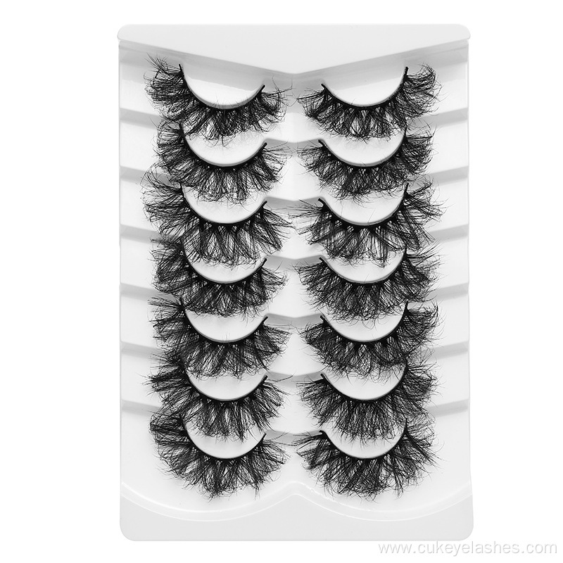 7 pairs false eyelashes handmade natural strip lashes