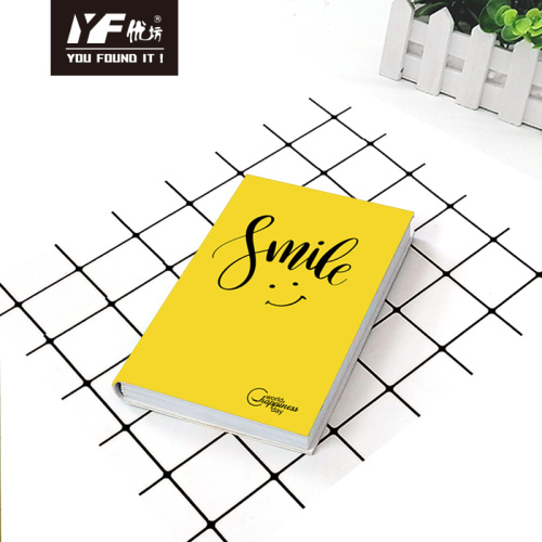 Coil Book Binding Custom smile style yellow PU cover notebook Factory