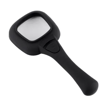 Mini Handheld Optical Glass Lens 52x52mm 6x UV Lamp Magnifying Glass for Reading Newspaper