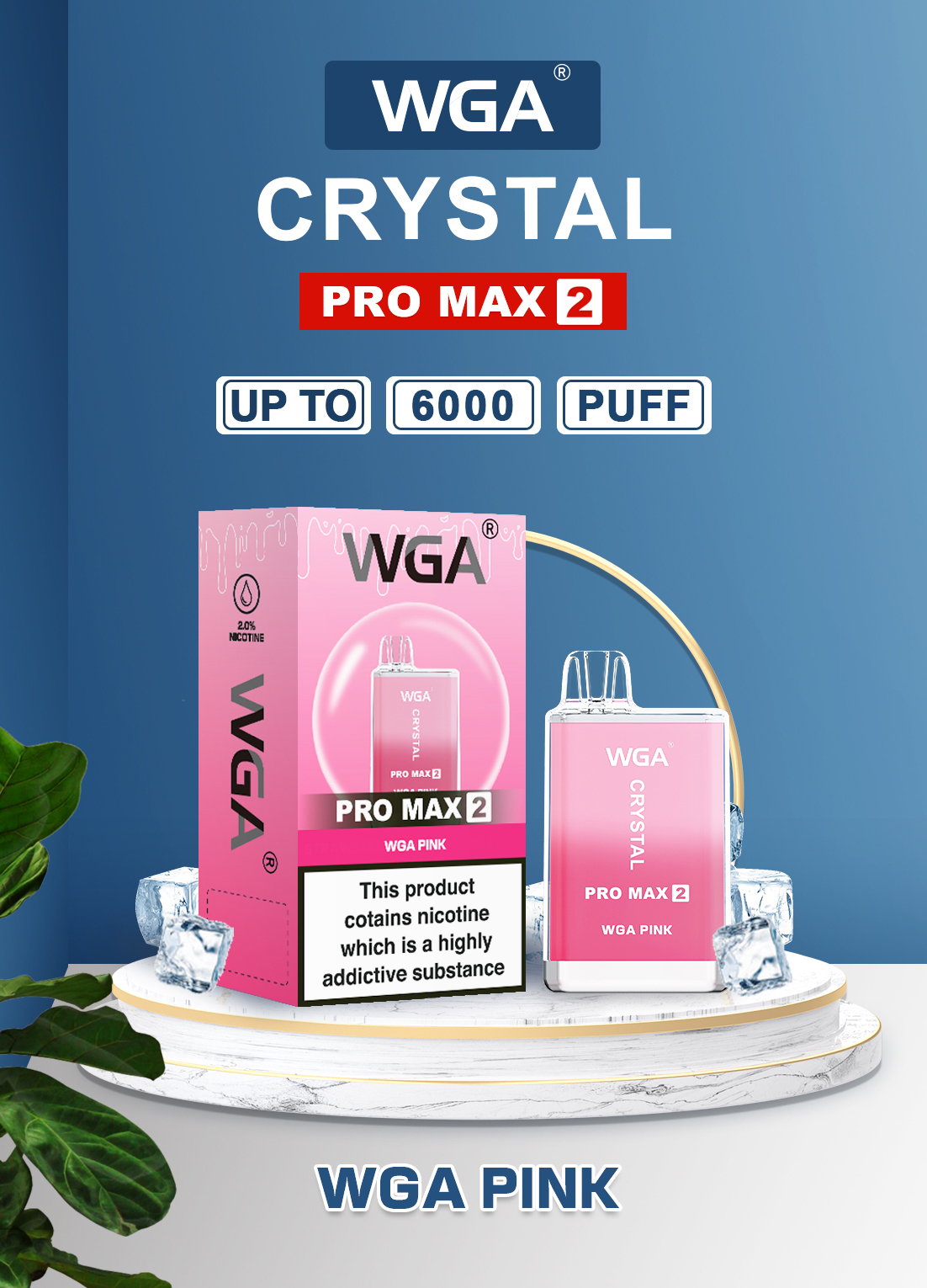 WGA Crystal 6000 Puffs descartáveis ​​por atacado