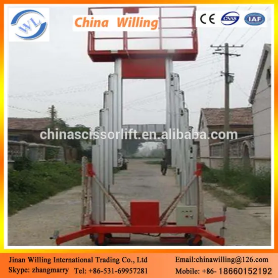 Double post telescopic aerial work man lift