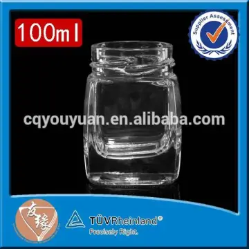 screw type square heavy weight 100 ml white flint glass bottles cosmetic packaging