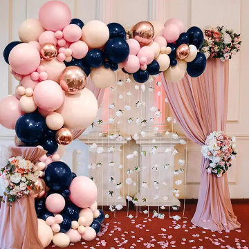 New Hot Pink and Purple Paper Wedding Balloon Arch Kit with Butterfly Stickers