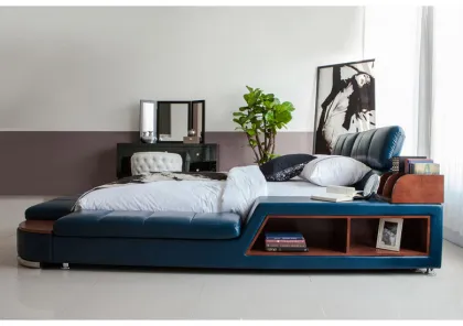 modern leather double sex bed design furniture B665