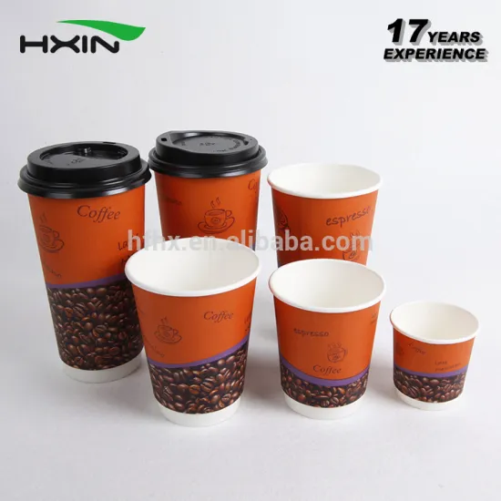 all sizes custom print disposable double wall coffee paper cup