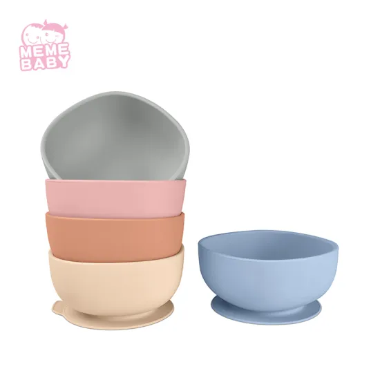 Non Toxic Baby Silicone Suction Bowl Eco Friendly