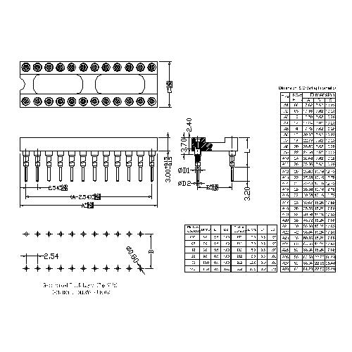 2.54mm Dual-in-line Socket Straight DIP(H=3)