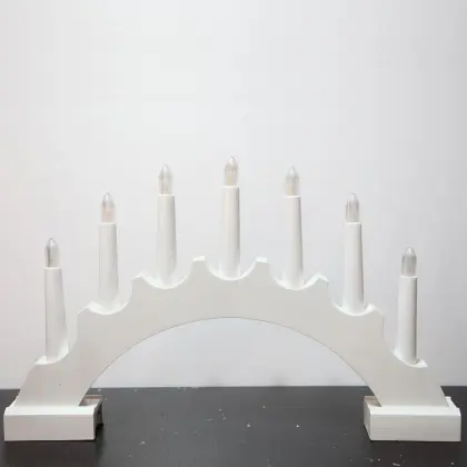 Christmas Decoration B/O Red Wooden Candle Bridge