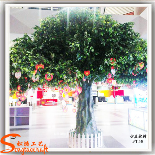 Different type of plastic cap shaped plants of artificial banyan tree for indoor or outdoor decoration