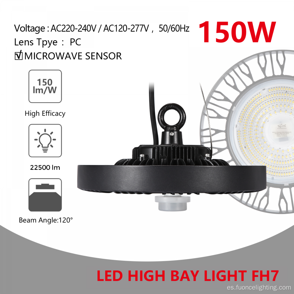 Iluminación inteligente ovni high bay con sensor 150W