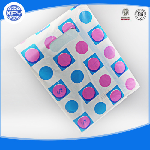 A sign of custom printing plastic shopping bags/logo watermark promotional bags