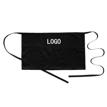 Custom Color Black Half Apron with Multi Pockets and LOGO for Beauty Salon, Hotel, and Kitchen