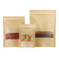 resealable brown kraft packaging zipper bags with window