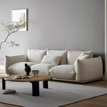 Nordic Simple Cream Style Sofa - Yunduo Arflex Bread Sofa with French Sheepskin