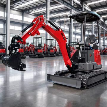 2Ton Red Canopy Crawler Mini Excavator Pilot