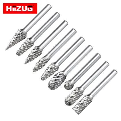 M-Type Carbide Rotary Files for Cast Iron Cutting - 6mm & 6.35mm Shank Diameter Carbide Burrs for Dremel
