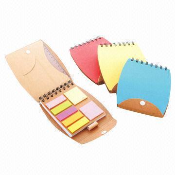 Recycled Notebooks with Color Sticky Flag and Ruler