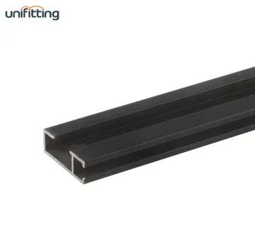 Black Ceiling Mounted Rail System Picture Hooks Hanging T100-BK-2M