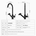 Automatic Switching 2-Function Matte Black Kitchen Sink Taps