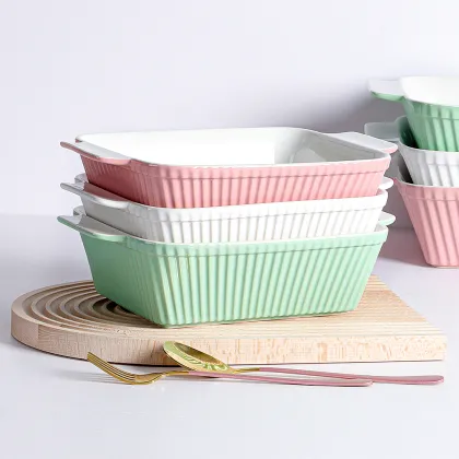 Nordic Bakeware Cookware Sets: Customized Rectangular Pans, Microwave Safe BakeWare Trays & Ceramic Baking Dishes