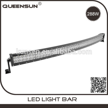 Top sales waterproof 50 inch 288w 4x4 offroad suv curved dual row 50" led light bar