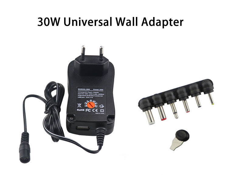 Adattatore CA universale AC universale da 30 W con spina EU