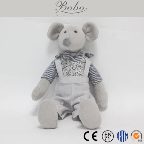 Top Grade Velvet Plain Color Stuffed Toys for Babies in Mouse Shape